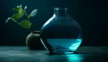 fresco acqua nel bicchiere vaso, riflettendo natura semplicità e purezza generato di ai foto