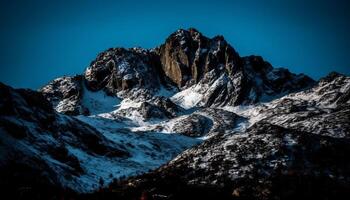 maestoso montagna picco nel dolomiti, un' bellezza nel natura generato di ai foto