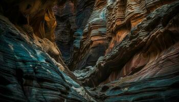 antilope canyon maestoso fessura canyon con eroso arenaria modelli e fluente acqua generato di ai foto