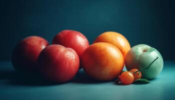 biologico pomodoro ciotola un' colorato e salutare vegetariano merenda opzione generato di ai foto