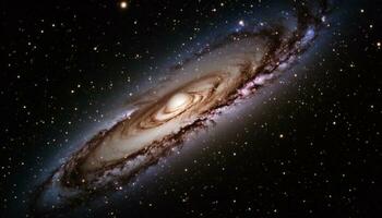 esplorando il in profondità misteri di il raggiante spirale galassia creazione generato di ai foto