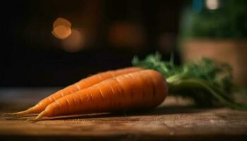 fresco biologico carota, un' salutare ingrediente per vegetariano pasti generato di ai foto