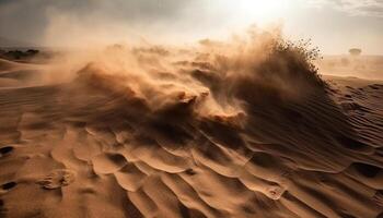 il maestoso sabbia dune ondulazione nel il arido africano clima generato di ai foto