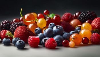 un' ciotola di succoso, maturo frutti di bosco un' buongustaio dolce generato di ai foto