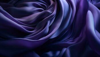 fluente viola seta tenda Aggiunge eleganza per astratto strutturato fondale generato di ai foto
