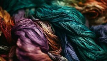 un' vivace collezione di lanciato su soffice palle di lana generato di ai foto