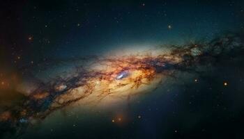 raggiante stella forma si illumina astratto galassia nel in profondità spazio generato di ai foto