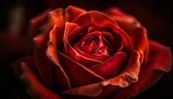 romantico mazzo di rosa rosa petali, un' regalo di amore generato di ai foto