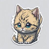 carino gatto adesivi. cartone animato gatto. ai generato Immagine foto