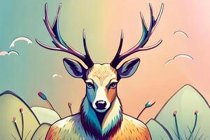 cervo vettore illustrazione su colorato sfondo. ai generativo foto
