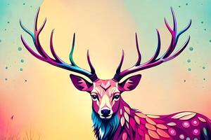 cervo vettore illustrazione su colorato sfondo. ai generativo ai foto