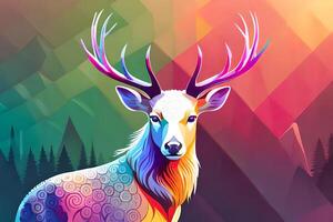 cervo vettore illustrazione su colorato sfondo. ai generativo foto