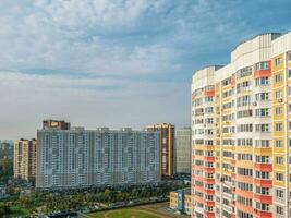 moderno Residenziale complesso per famiglie nel Mosca, aereo Visualizza. foto