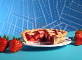 fragola crostata. illustrazione ai generativo foto