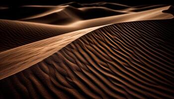 increspato sabbia dune curva nel maestoso bellezza generativo ai foto