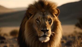 maestoso leonessa nel il africano natura selvaggia generato di ai foto