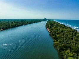 aereo Visualizza di tortuguero villaggio, costa rica foto