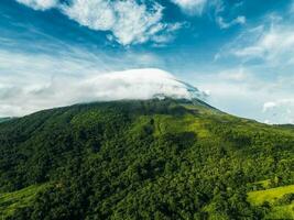 un' lussureggiante giardino nel la fortuna, costa rica con arenale vulcano nel il sfondo foto