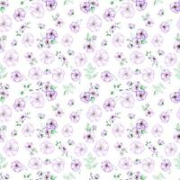 disegnato a mano anemone senza soluzione di continuità modello. acquerello viola fiori con verde le foglie su il bianca sfondo. album disegno, tipografia manifesto, etichetta, striscione, tessile. foto