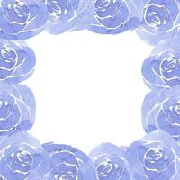mano disegnato acquerello blu Rose su bianca sfondo. album di ritagli, inviare carta, nozze invito, album. foto