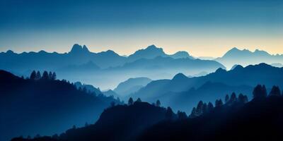 paesaggio montagna sfondo illustrazione di generativo ai a vecchio foto