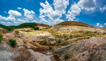 abbandonato minerale estrazione il mio con turchese blu acqua foto