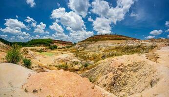 abbandonato minerale estrazione il mio con turchese blu acqua foto