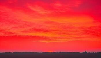 vivace colori di autunno prato sotto drammatico lunatico cielo generato di ai foto