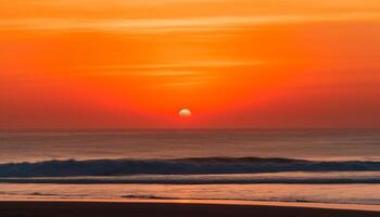 vivace tramonto al di sopra di tranquillo acqua, un' Paradiso su terra generato di ai foto