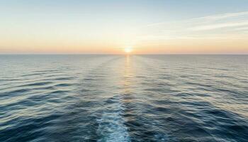 yachting avventura a alba, tranquillo paesaggio marino riflette bellezza nel natura generato di ai foto