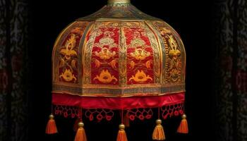 ornato lanterna simboleggia spiritualità nel antico est asiatico cultura generato di ai foto