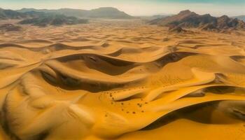 tranquillo scena di maestoso sabbia dune nel arido Africa generato di ai foto