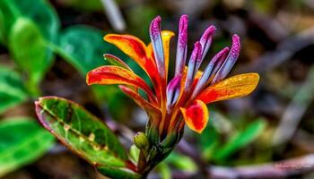 vivace fiore testa nel Multi colorato sfumature, un' vero bellezza nel natura generato di ai foto