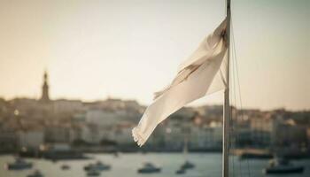 andare in barca in il tramonto, un' yacht la libertà nel movimento generato di ai foto