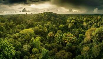 panoramico aereo Visualizza vetrine bellezza nel natura rurale scena generato di ai foto