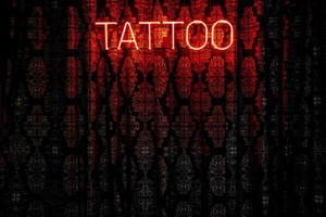 luce al neon del tatuaggio foto