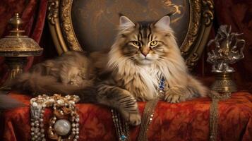 gatti elegantemente modellismo gioielleria e Accessori per un' lusso marca incarnando grazia e raffinatezza ai generato foto