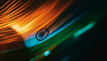 nazionale punto di riferimento si illumina con vivace Multi colorato luci generato di ai foto