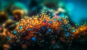 raggiante subacqueo corallo scogliera, un' naturale decorazione generato di ai foto