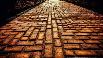 antico pavimentazione pietre linea il vecchio sentiero generato di ai foto