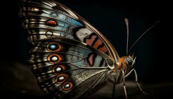 macchiato farfalla vivace Ali vetrina natura bellezza generato di ai foto