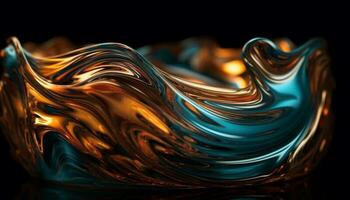 vivace colori flusso nel futuristico onda modello generato di ai foto