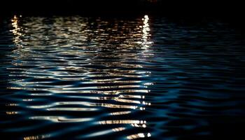 tranquillo acqua superficie riflette astratto onda modello generato di ai foto