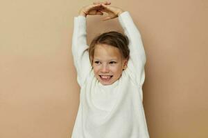 carino ragazza bambini stile emozioni divertimento stile di vita inalterato foto