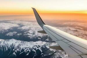 Visualizza a partire dal aereo finestra fotografia ai generato foto