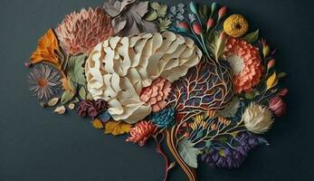 scienza basato anatomia illustrazione di umano cervello cellule generato di ai foto