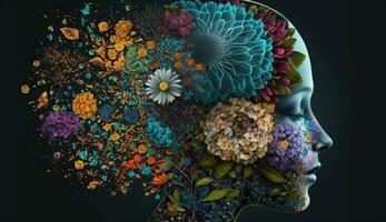 Multi colorato fiore fiorire con astratto sfondo design generato di ai foto