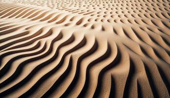 sabbia dune ondulazione nel arido africano calore generato di ai foto