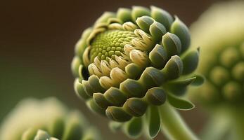 vicino su di un' fresco verde foglia nel natura generato di ai foto