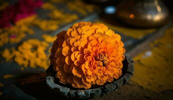 un' vivace mazzo di Multi colorato fiori nel vaso generato di ai foto